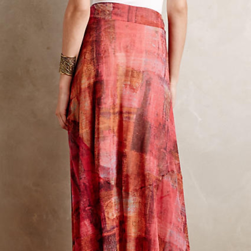 Anthropologie x Weston Fallen Sun Handkerchief Maxi Skirt, Size Medium - Picture 7 of 10